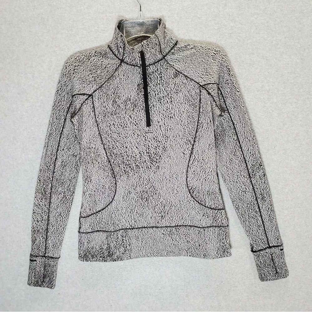 Lululemon Sweatshirt Women Size 4 Rush Hour 1/4 Zip Running Luon Spray Jacquard
